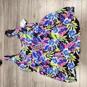 NWT Swimsuits f/All Beach Belle Women's sz 30 one piece Swimsuit w/built-in bra